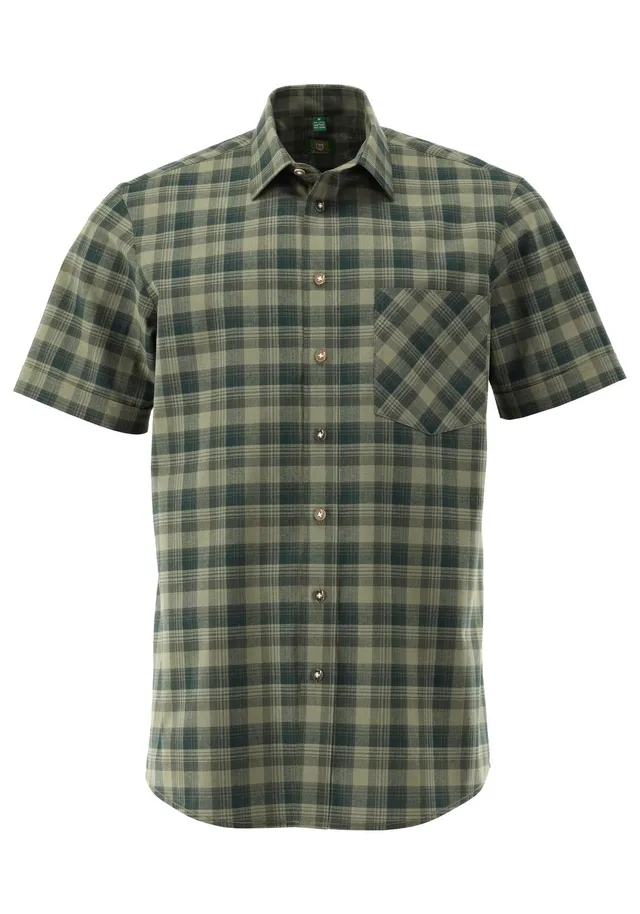 os-trachten-jagdhemd-demid-slim-fit-herren-41-42-kurzarm-karo image 1