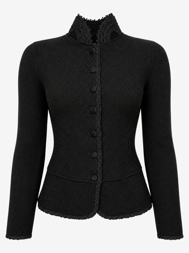 litzlfelder-lea-strickblazer-damen-schwarz-schurwolle image 1
