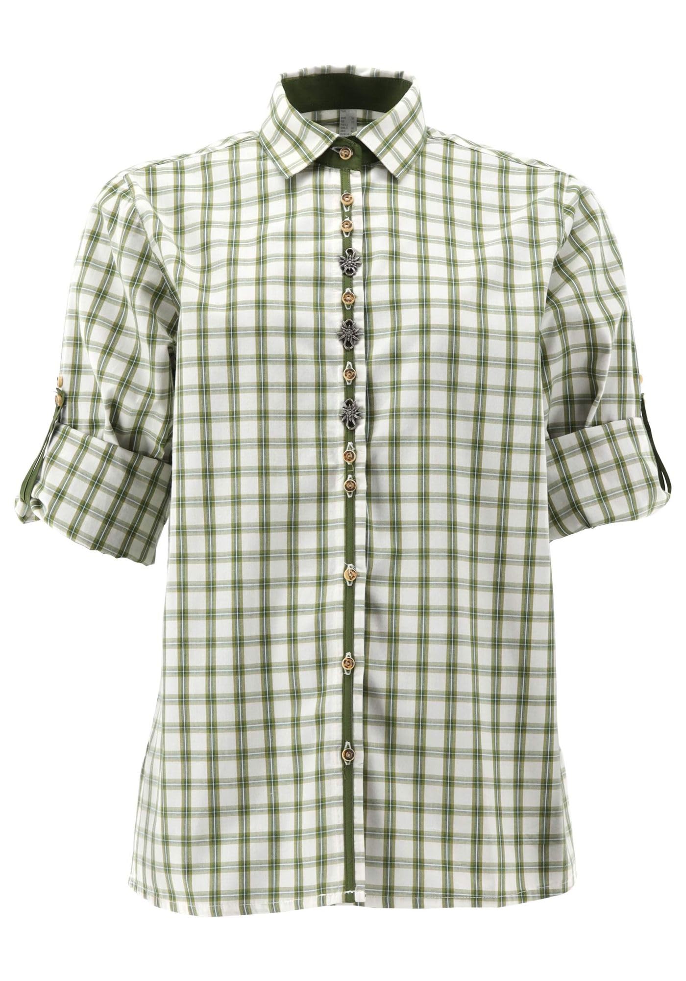 os-trachten-xenari-trachtenbluse-langarm-khaki-gr-34 image 1