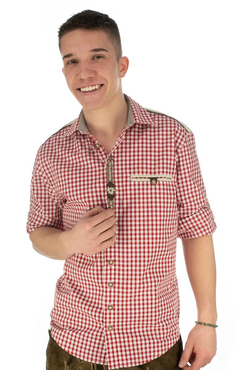 os-trachten-draker-trachtenhemd-kariert-mittelblau-edelwei image 2