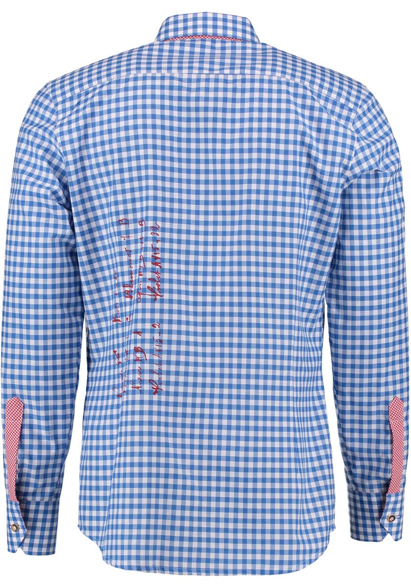 os-trachten-ogonax-trachtenhemd-herren-langarm-blau-karo-45-46 image 2