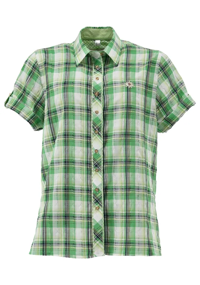 os-trachten-xodaro-kurzarm-trachtenbluse-mit-liegekragen-dirndl image 1