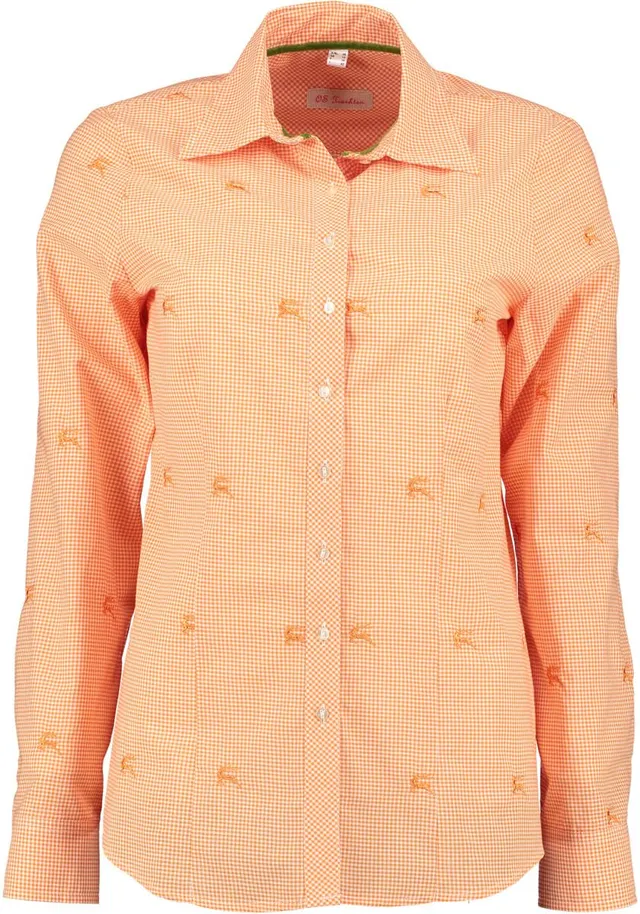 os-trachten-trachtenbluse-oloni-langarm-orange-hirsch image 1