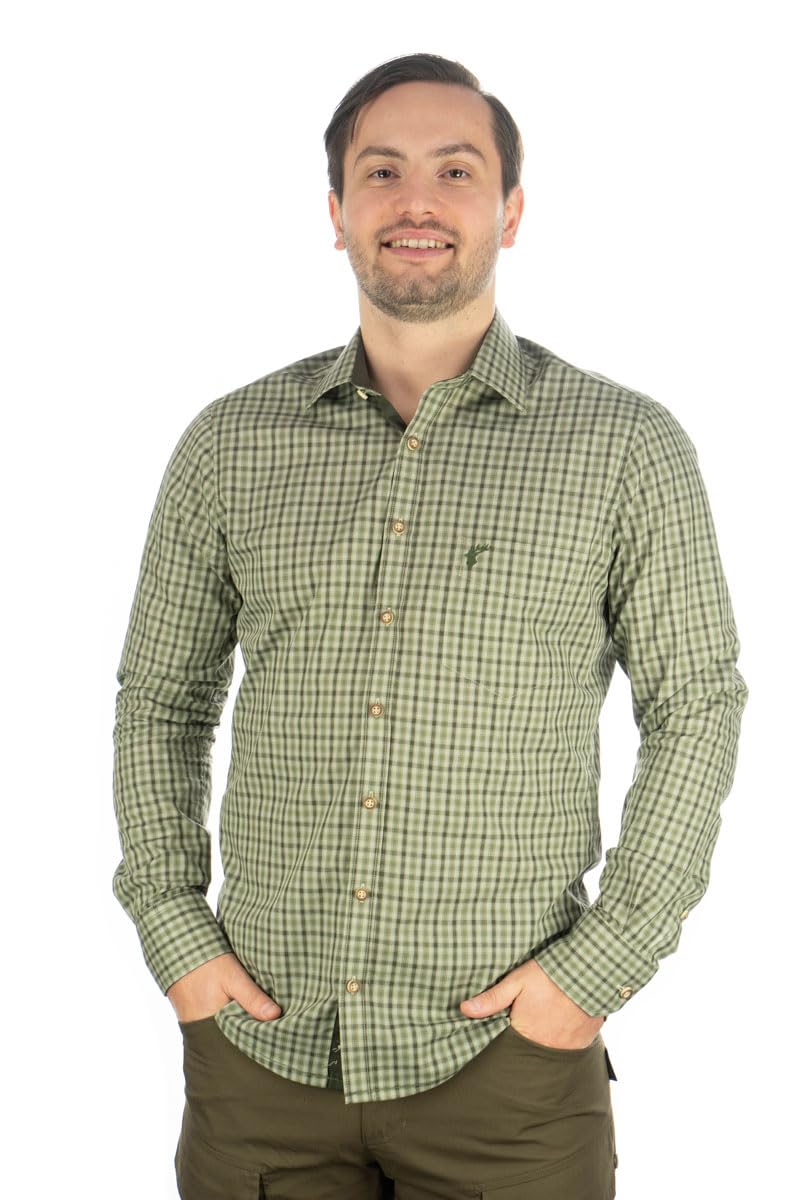 os-trachten-taseyo-jagdhemd-slim-fit-oliv-haifischkragen image 2