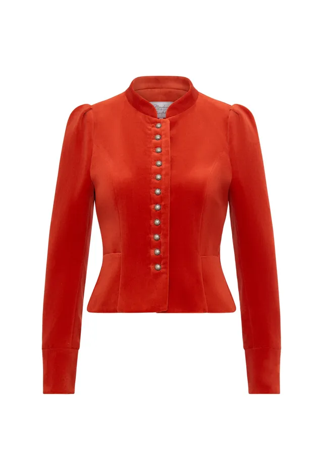 m-nchner-manufaktur-daisy-dirndljacke-orange-samt image 1