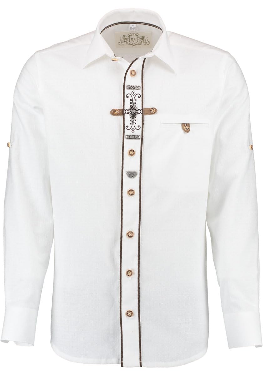 os-trachten-phegin-herren-trachtenhemd-47-48-slim-fit-stickerei image 1