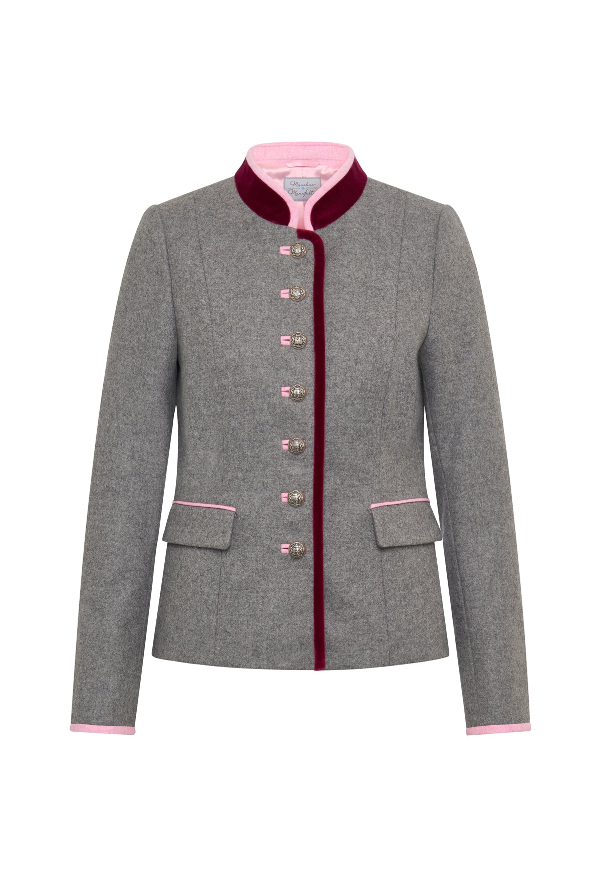 m-nchner-manufaktur-marie-jacke-trachtenjacke-grau-leinen-h-ftlang image 1