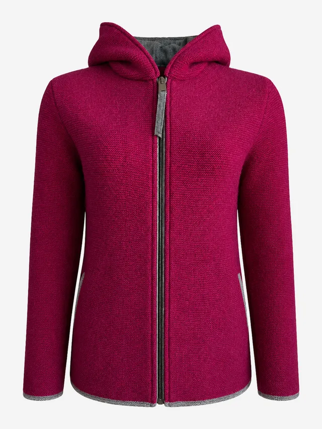 litzlfelder-emily-strickjacke-mit-kapuze-fuchsia-merinowolle image 1