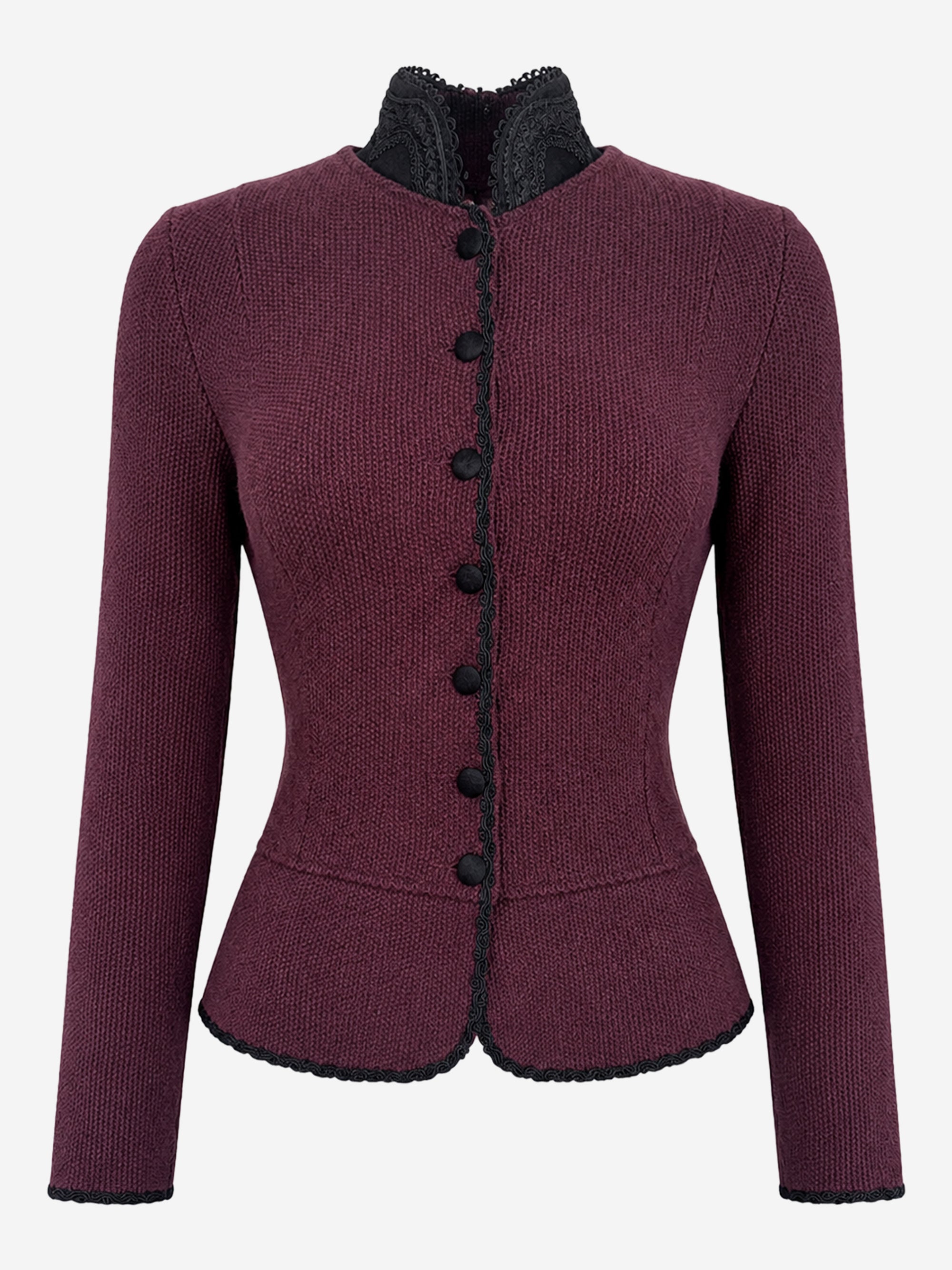 litzlfelder-lea-strickblazer-damen-rubinrot-schurwolle image 1
