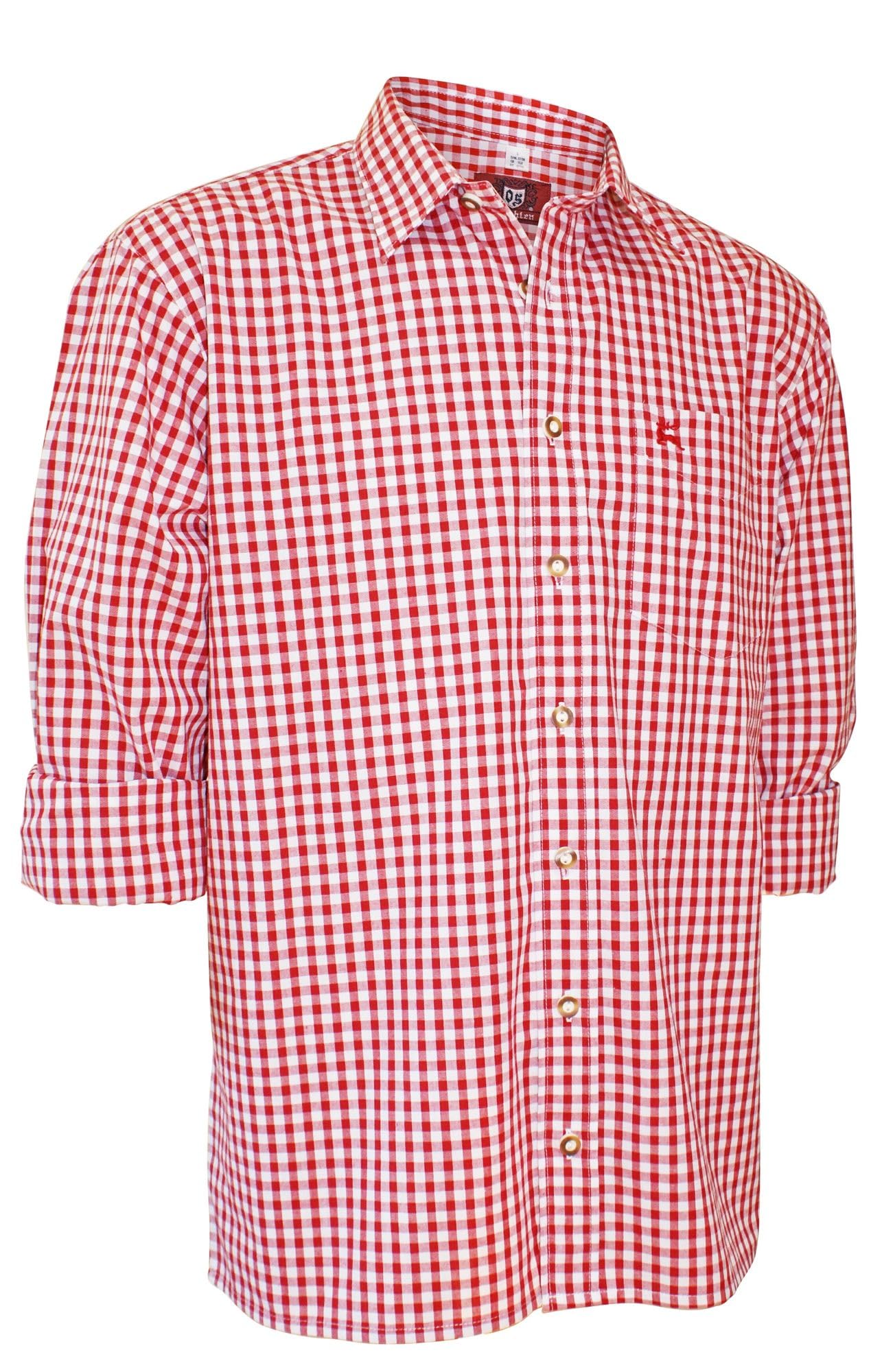 os-trachten-karo-trachtenhemd-herren-langarm-rot-6xl image 5