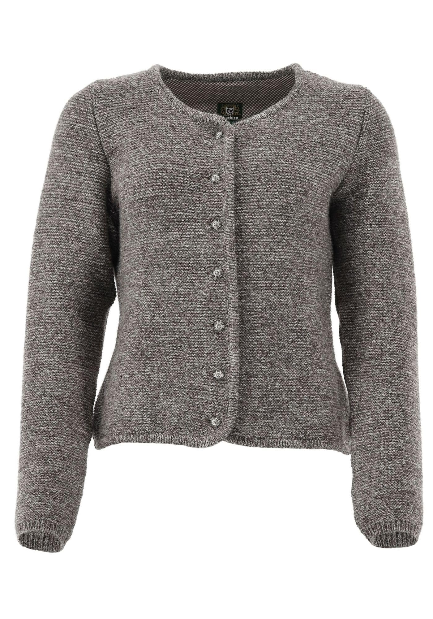 os-trachten-forivo-strickjacke-damen-rundhals-oliv image 1