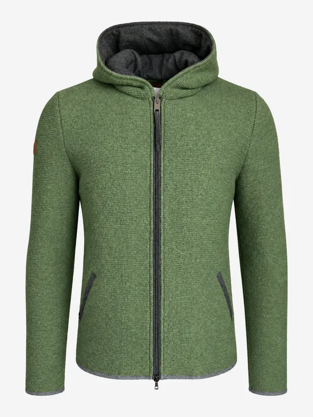 litzlfelder-herren-basti-kapuzenjacke-maigr-n-merinowolle image 1