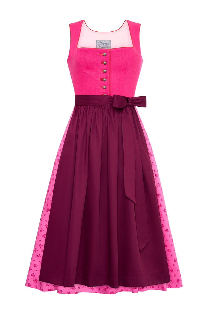 m-nchner-manufaktur-fanny-dirndl-leinen-pink-bordeaux image 1