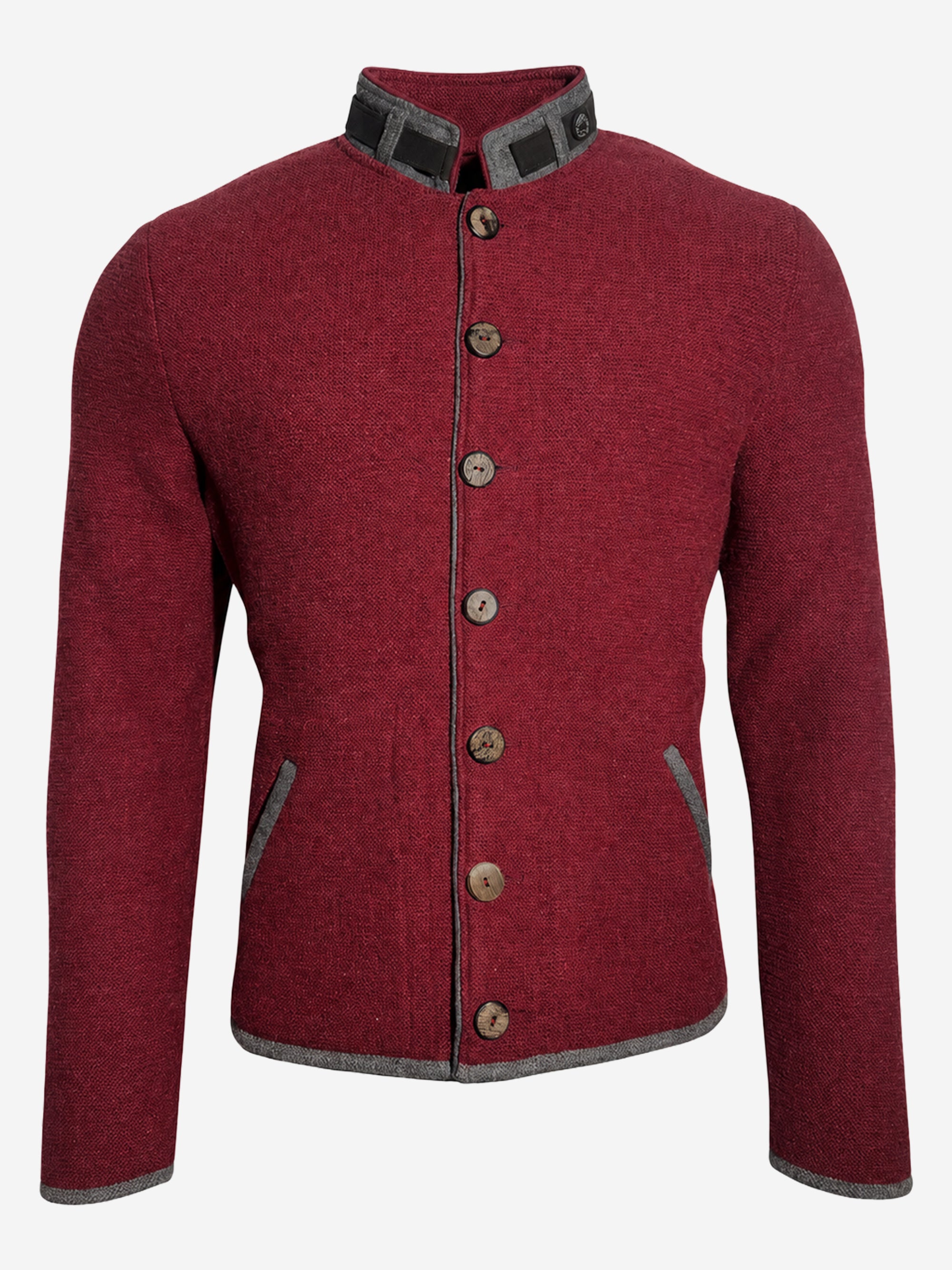 litzlfelder-jonas-strickjacke-herren-merlotrot-merinowolle image 1
