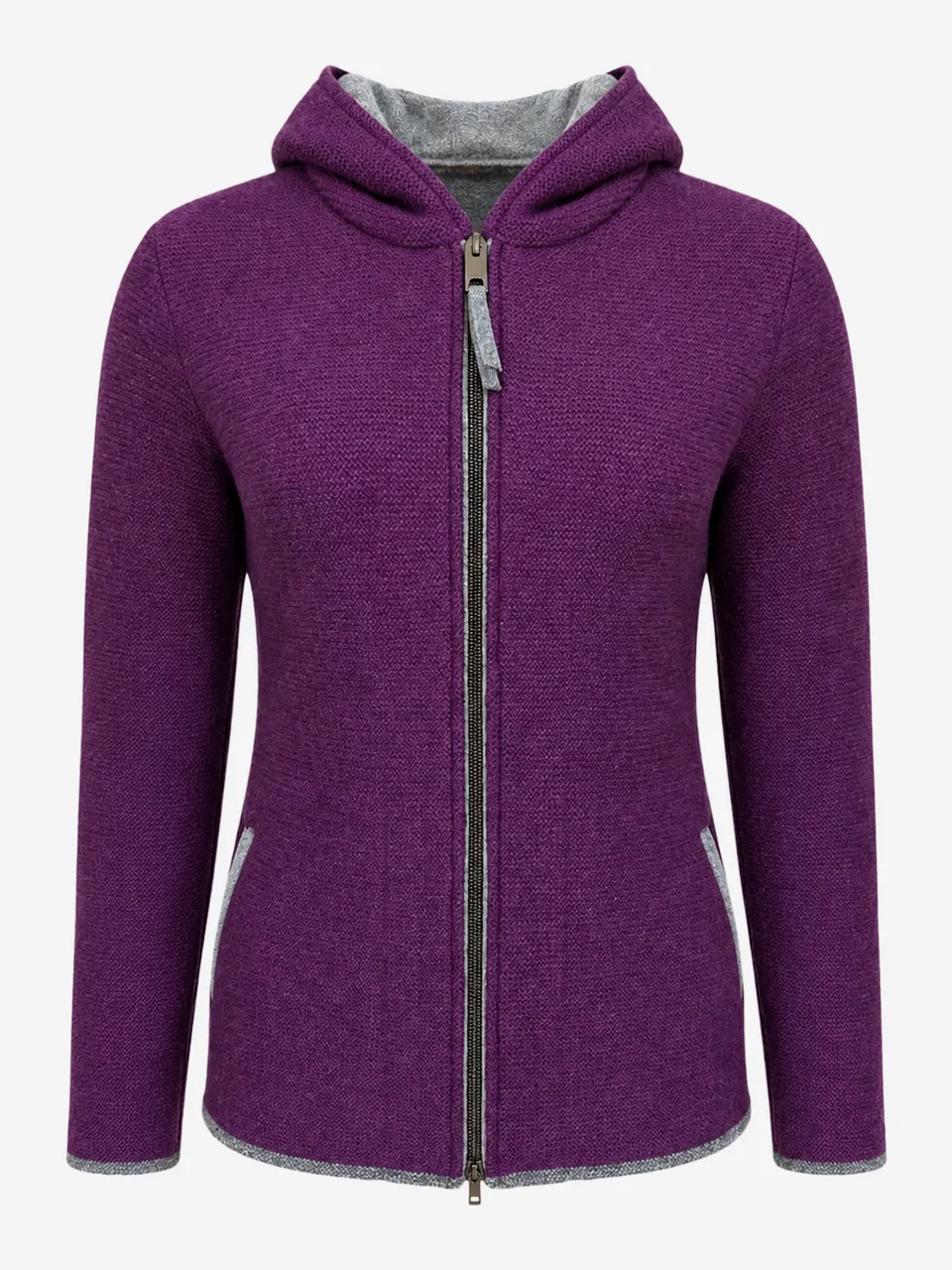 litzlfelder-damen-strickjacke-emily-violett-merinowolle-mit-kapuze image 1