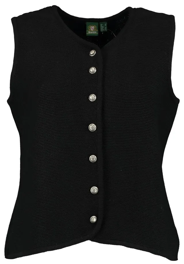 os-trachten-clyppa-strickweste-damen-rundhals-uni-schmuckkn-pfe image 1