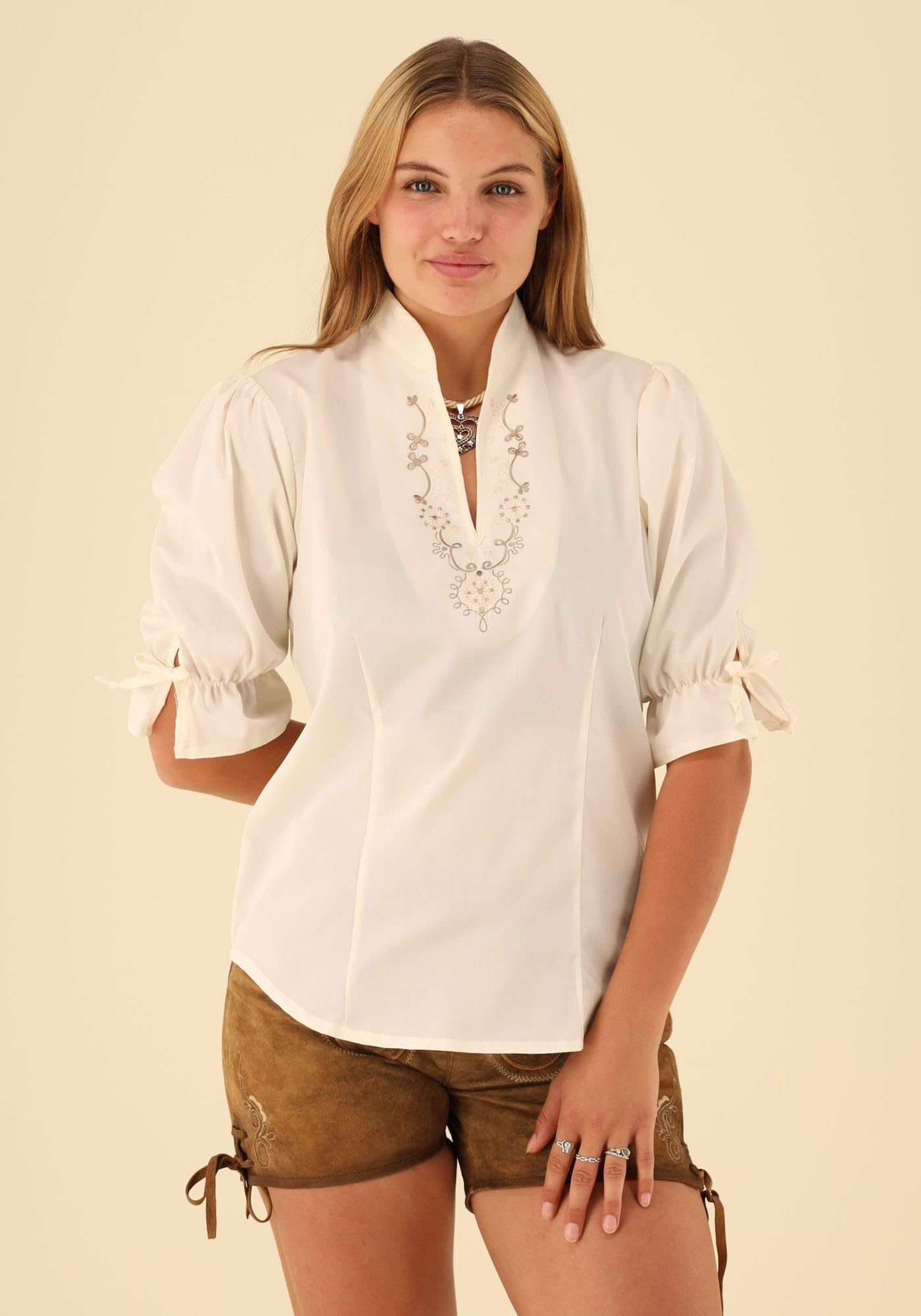 os-trachten-pemura-kurzarm-schlupfbluse-mit-stehkragen-dirndl image 2