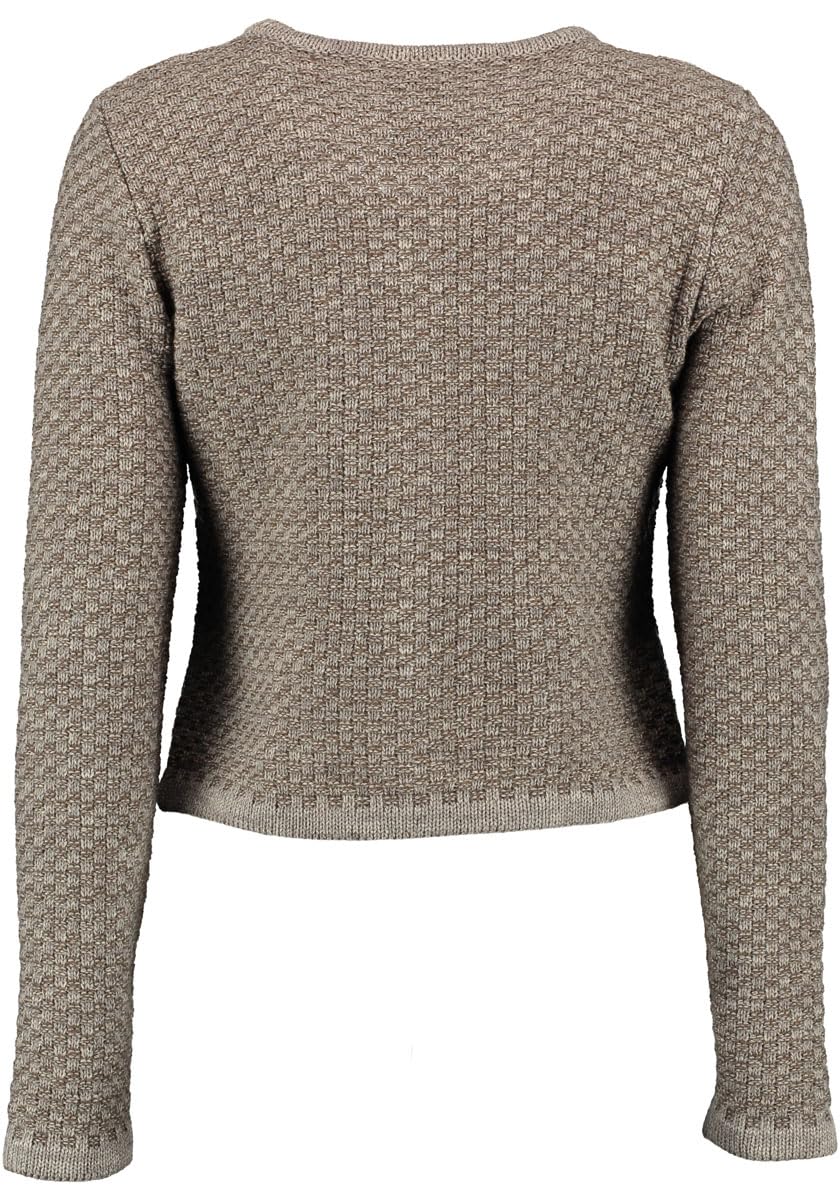 os-trachten-zelado-strickjacke-damen-ecrue-rundhals-offen image 3