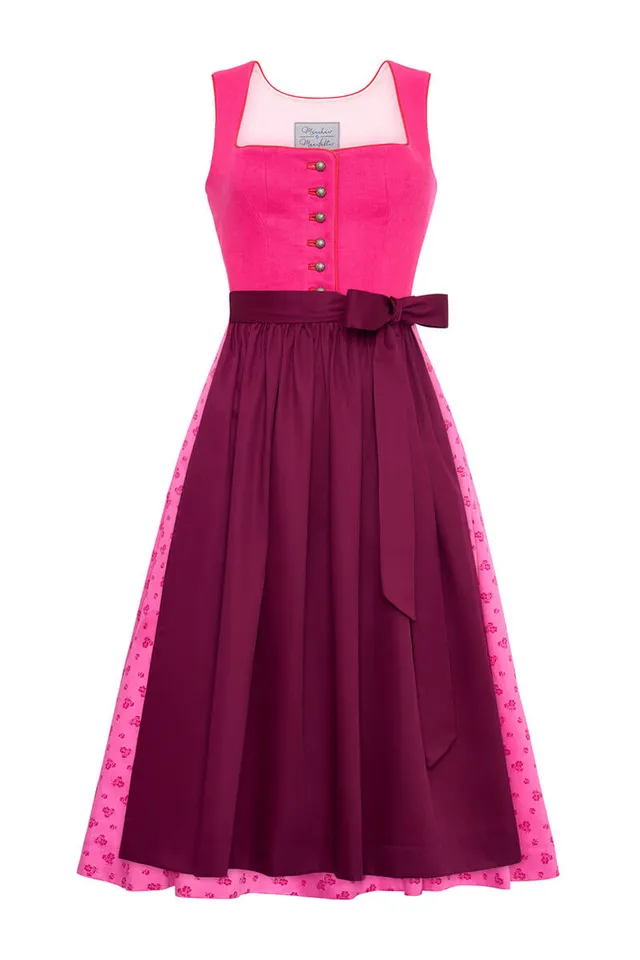 m-nchner-manufaktur-fanny-dirndl-leinen-pink-bordeaux image 1