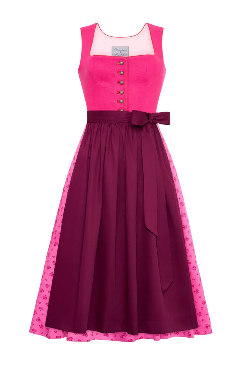 m-nchner-manufaktur-fanny-dirndl-leinen-pink-bordeaux image 1