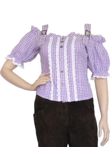 os-trachten-carmenbluse-damen-lila-kariert-gr-40 image 5