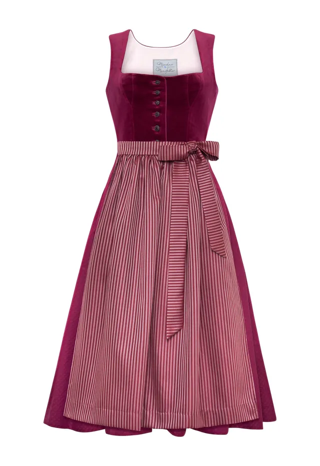 m-nchner-manufaktur-dirndl-fanny-dirndl-weinrot-samt-midi image 1