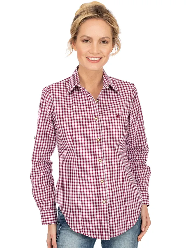 os-trachten-trachtenbluse-150000-2602-bordeaux-rot-36-karo image 1